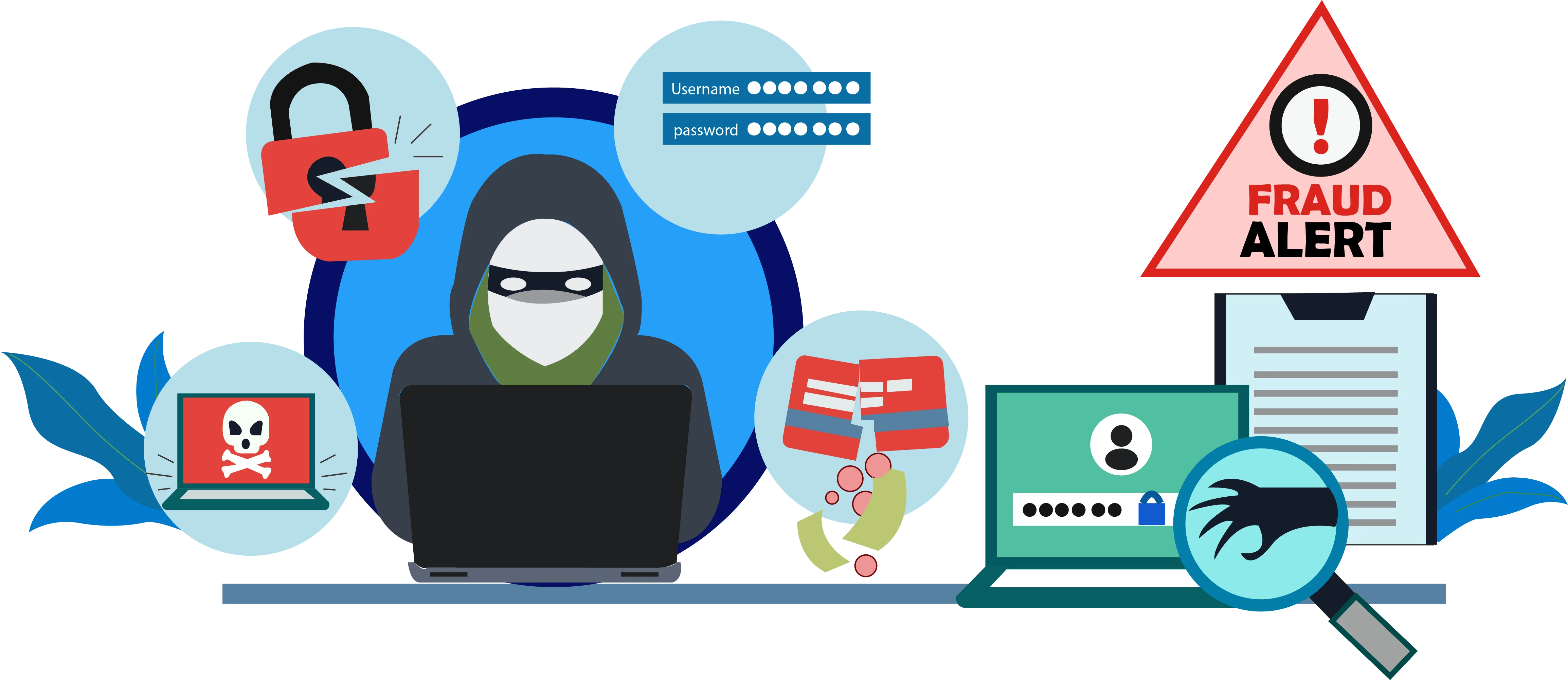 Fraud, Hacker, Phishing illustration
